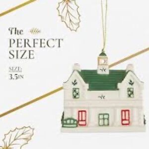 Spode Christmas Tree Village Train Station Ornament - LED